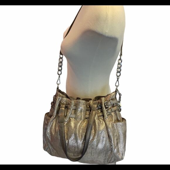 MICHAEL Kors gold snakeskin Edie shoulder bag - Picture 3 of 15